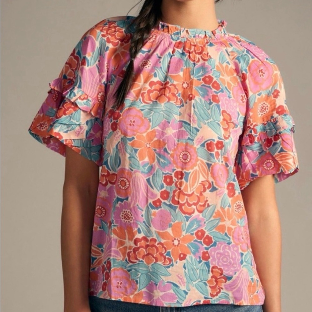 NEW Banjanan Marie Floral Top in Bloomsbury Dawn size XL